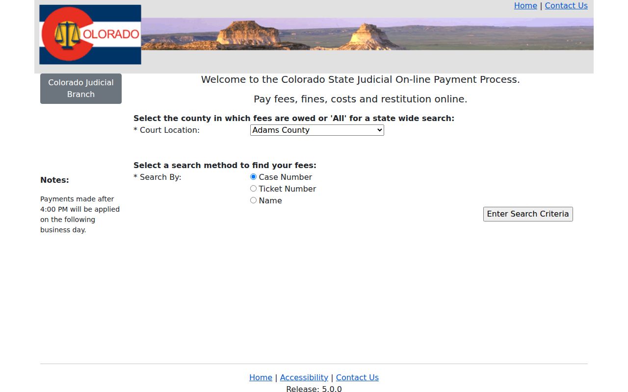 Broomfield County court dockets Colorado Judicial Online Payment System