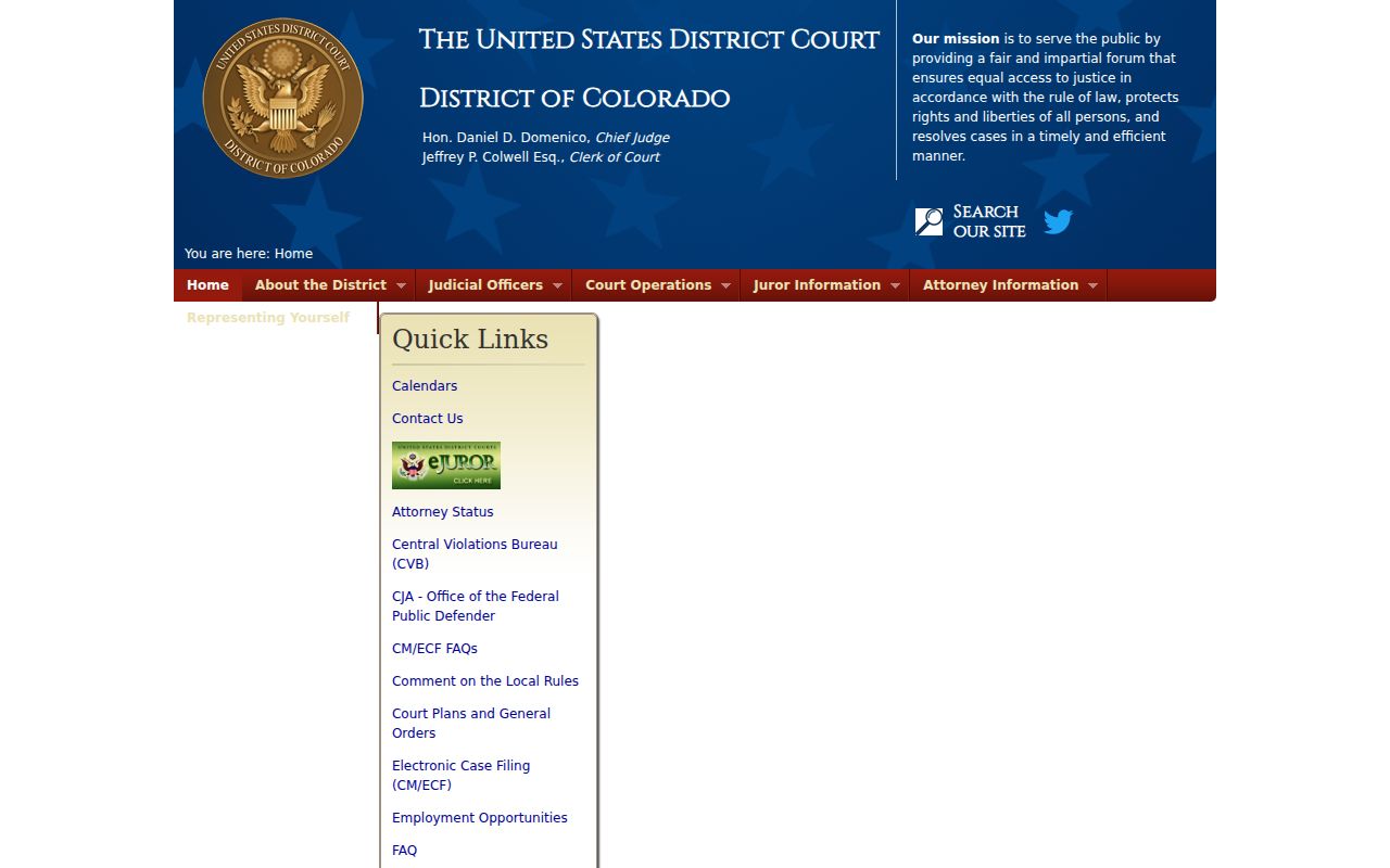 U.S. District Court for the District of Colorado website