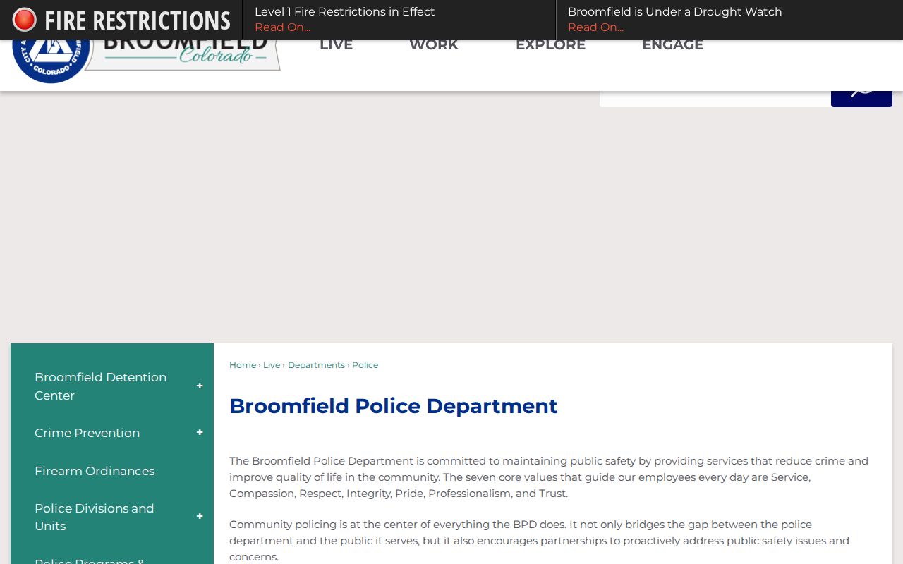 Broomfield County police records and sheriff role information