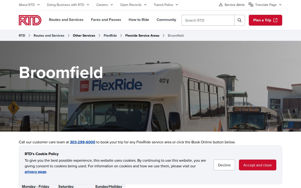 Broomfield County court records public transit and FlexRide information