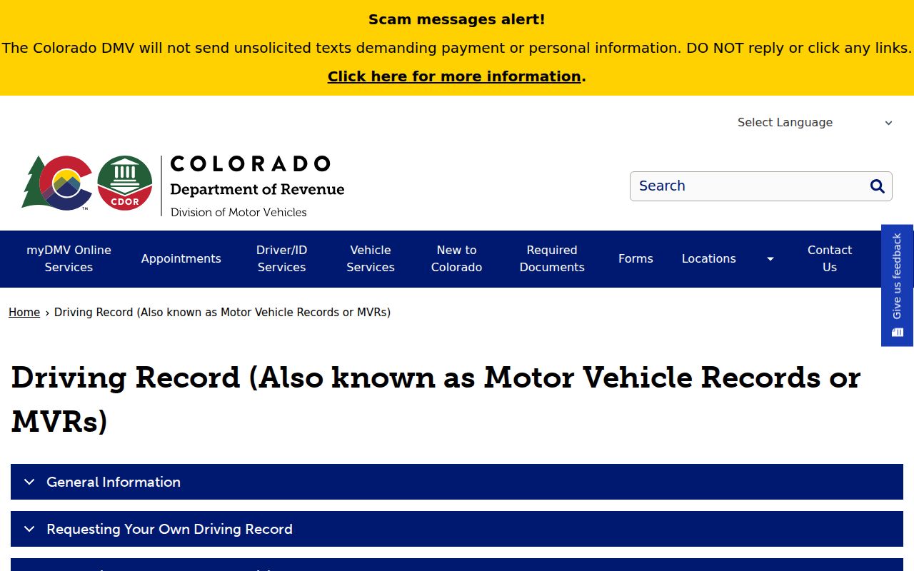 Broomfield County traffic court records Colorado driver record explanation